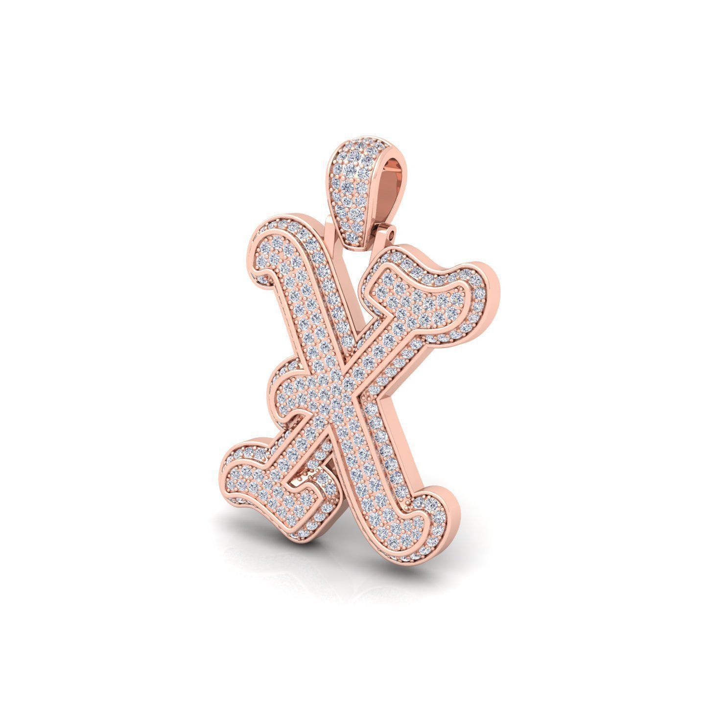 X Initial Capital Fancy Latter 3d Model and Render Detail 3D print model_11