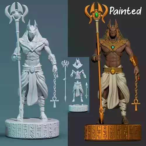 Anubis statue of egyptian god 3D print model