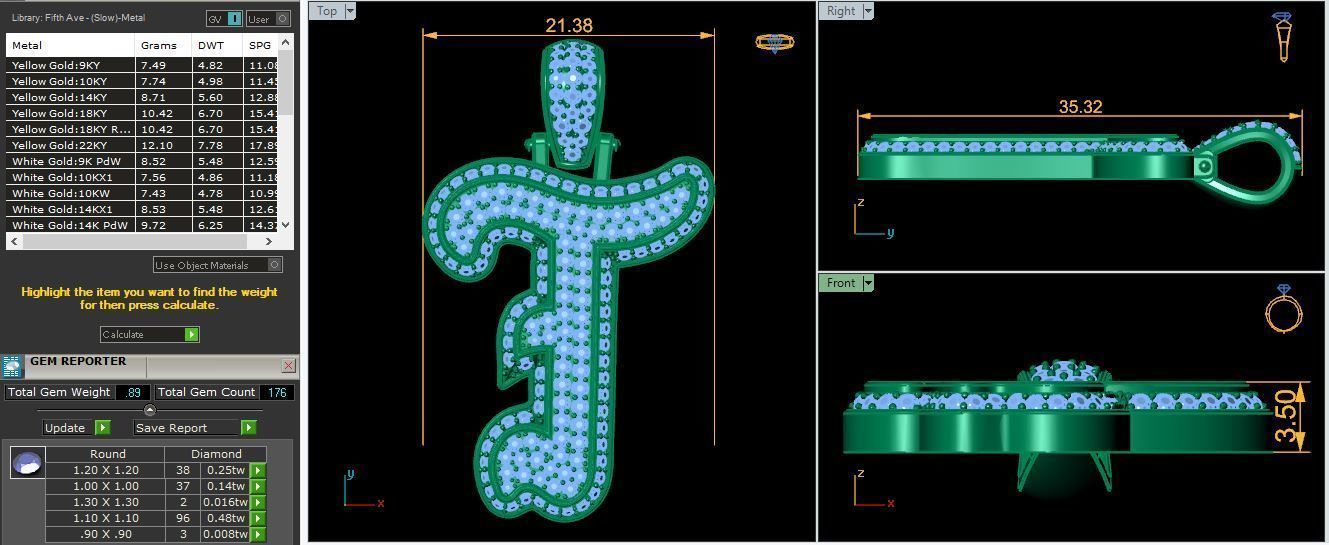 T Initial Capital Fancy Latter 3d Model and Render Detail 3D print model_6