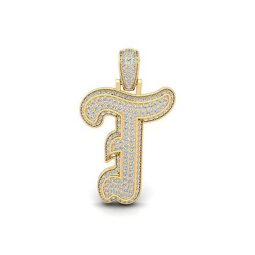 T Initial Capital Fancy Latter 3d Model and Render Detail 3D print model