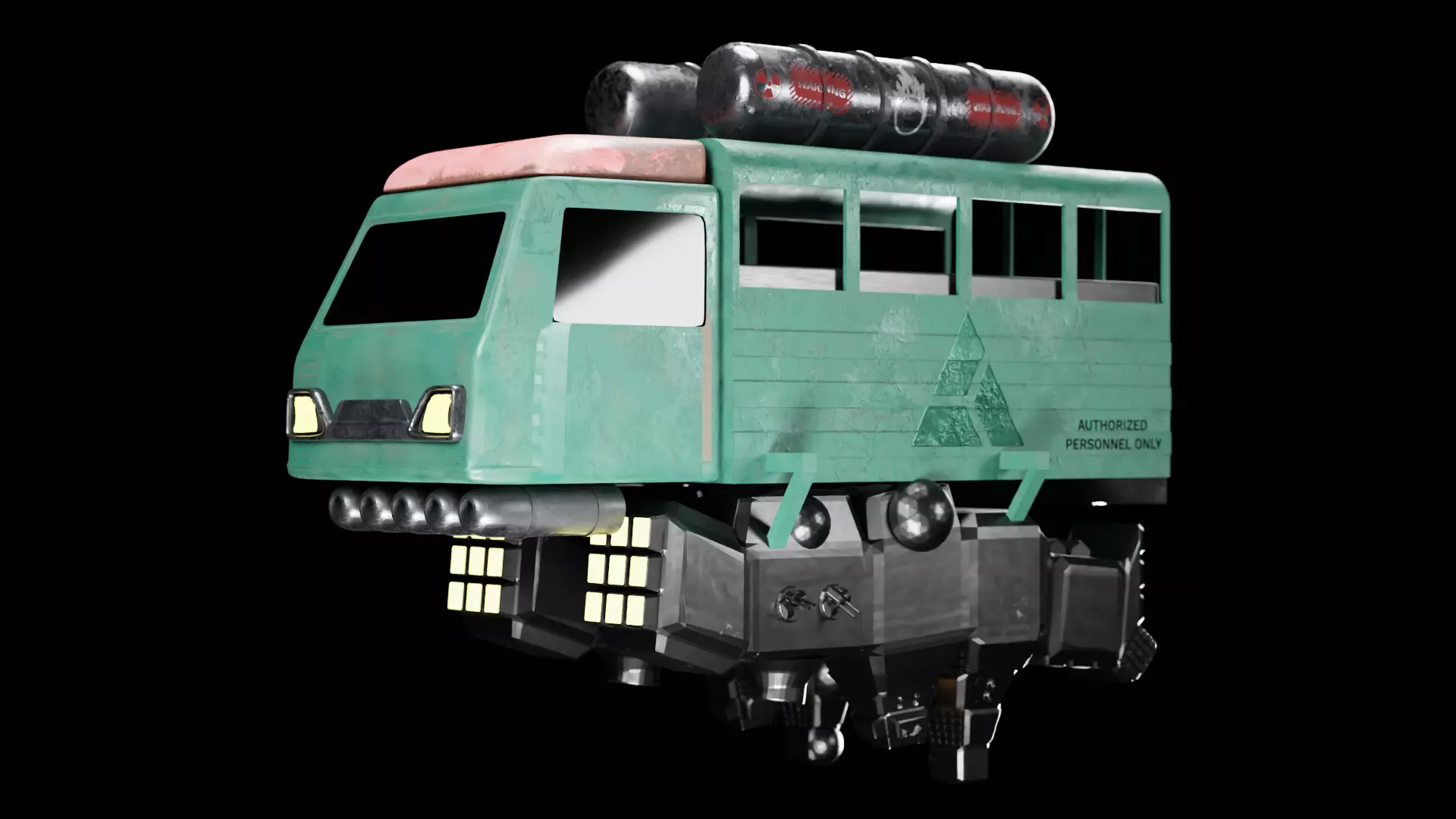 Sci-fi  Spaceships Game Asset Transport Vehicles 3D Model Low-poly 3D model_0