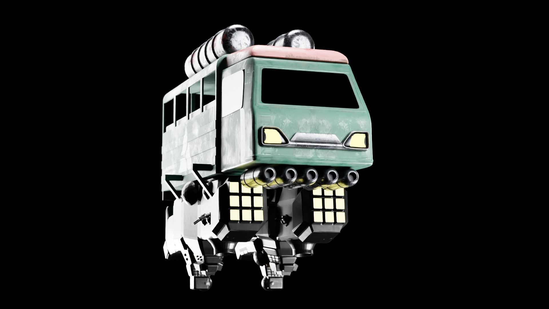 Sci-fi  Spaceships Game Asset Transport Vehicles 3D Model Low-poly 3D model_1