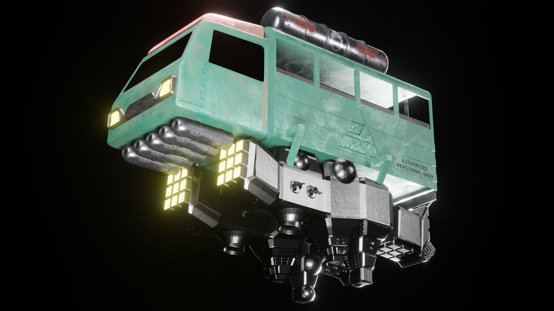 Sci-fi  Spaceships Game Asset Transport Vehicles 3D Model Low-poly 3D model_8