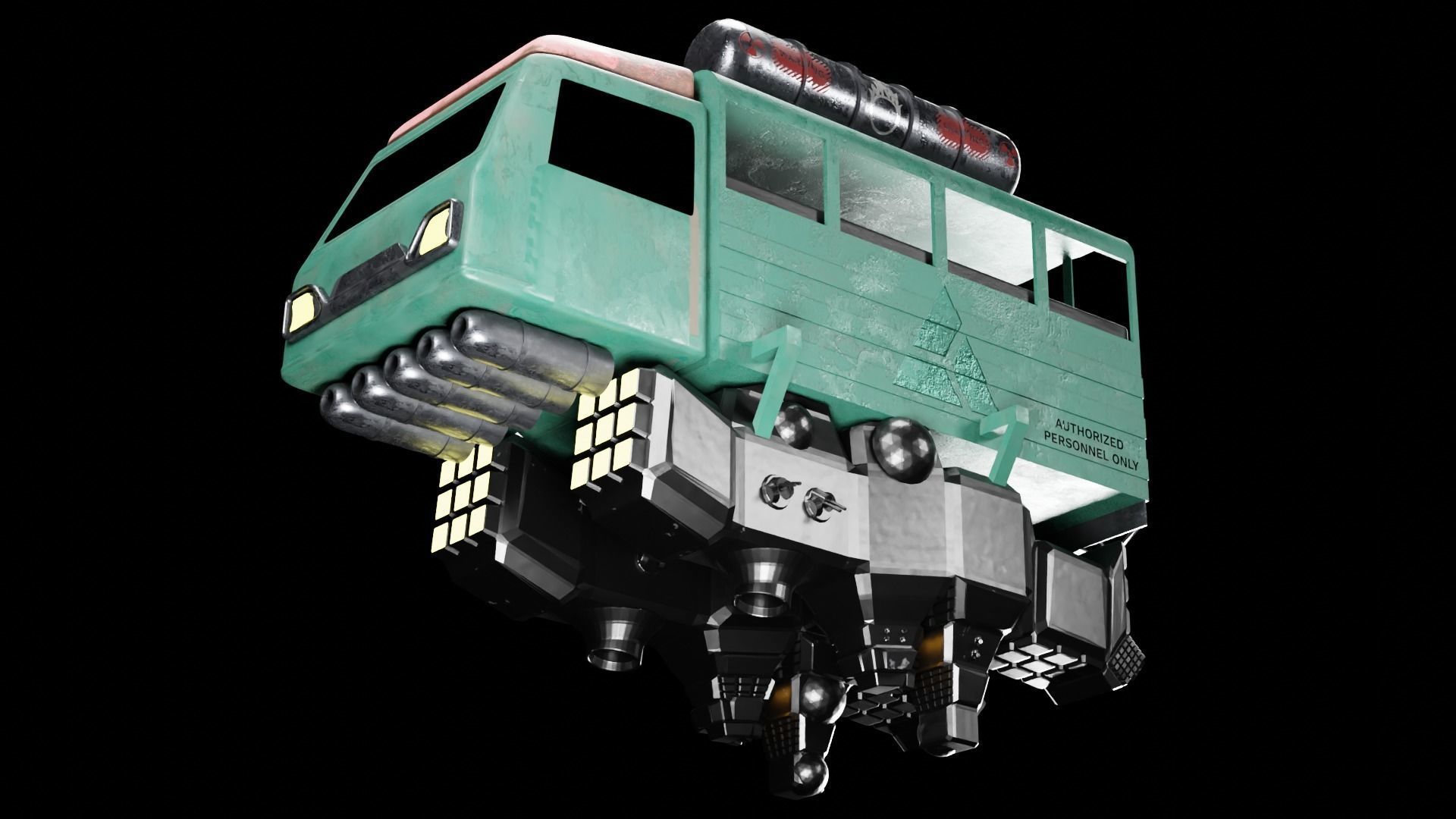 Sci-fi  Spaceships Game Asset Transport Vehicles 3D Model Low-poly 3D model_2