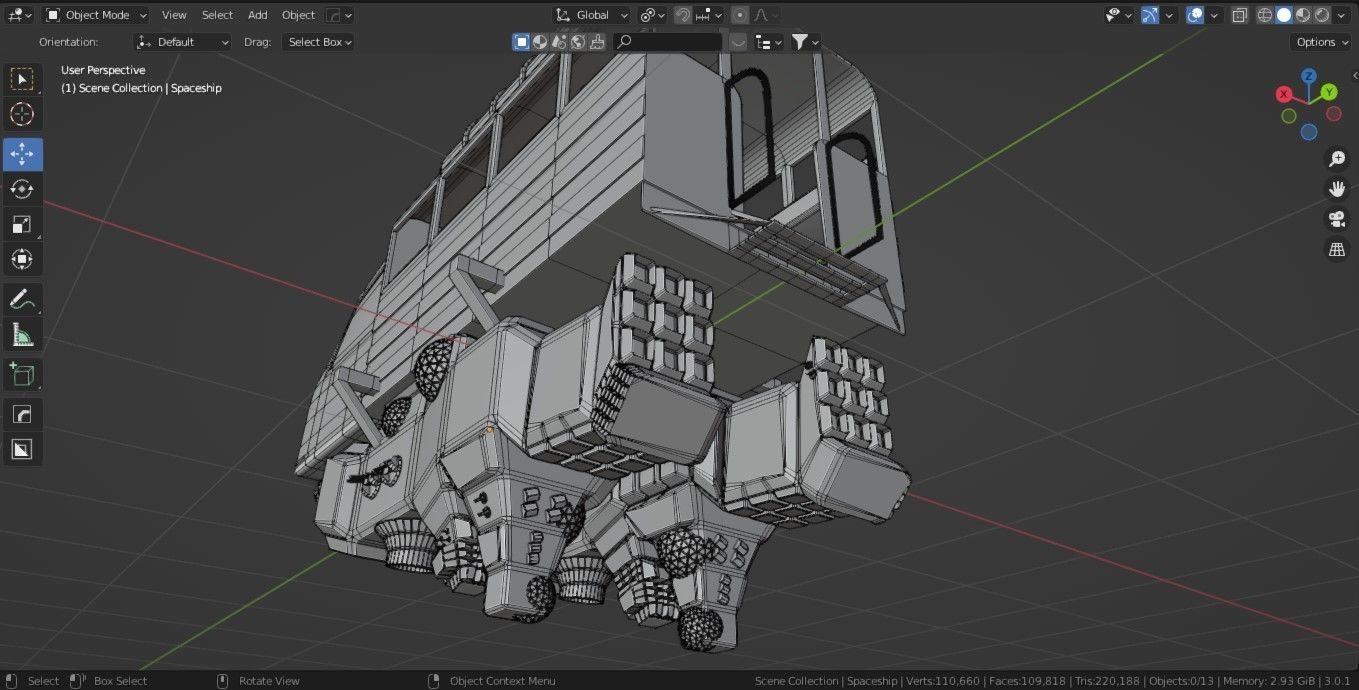 Sci-fi  Spaceships Game Asset Transport Vehicles 3D Model Low-poly 3D model_16