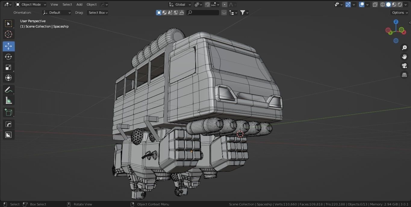 Sci-fi  Spaceships Game Asset Transport Vehicles 3D Model Low-poly 3D model_13