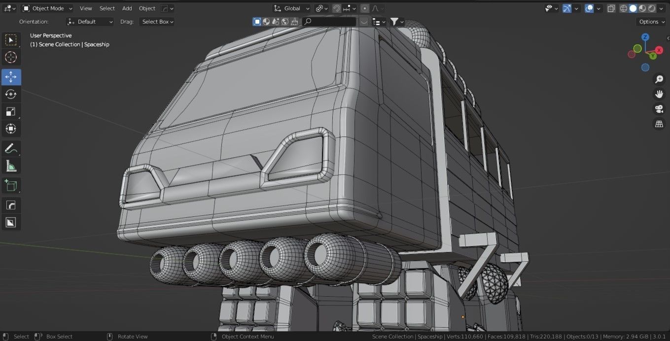 Sci-fi  Spaceships Game Asset Transport Vehicles 3D Model Low-poly 3D model_15