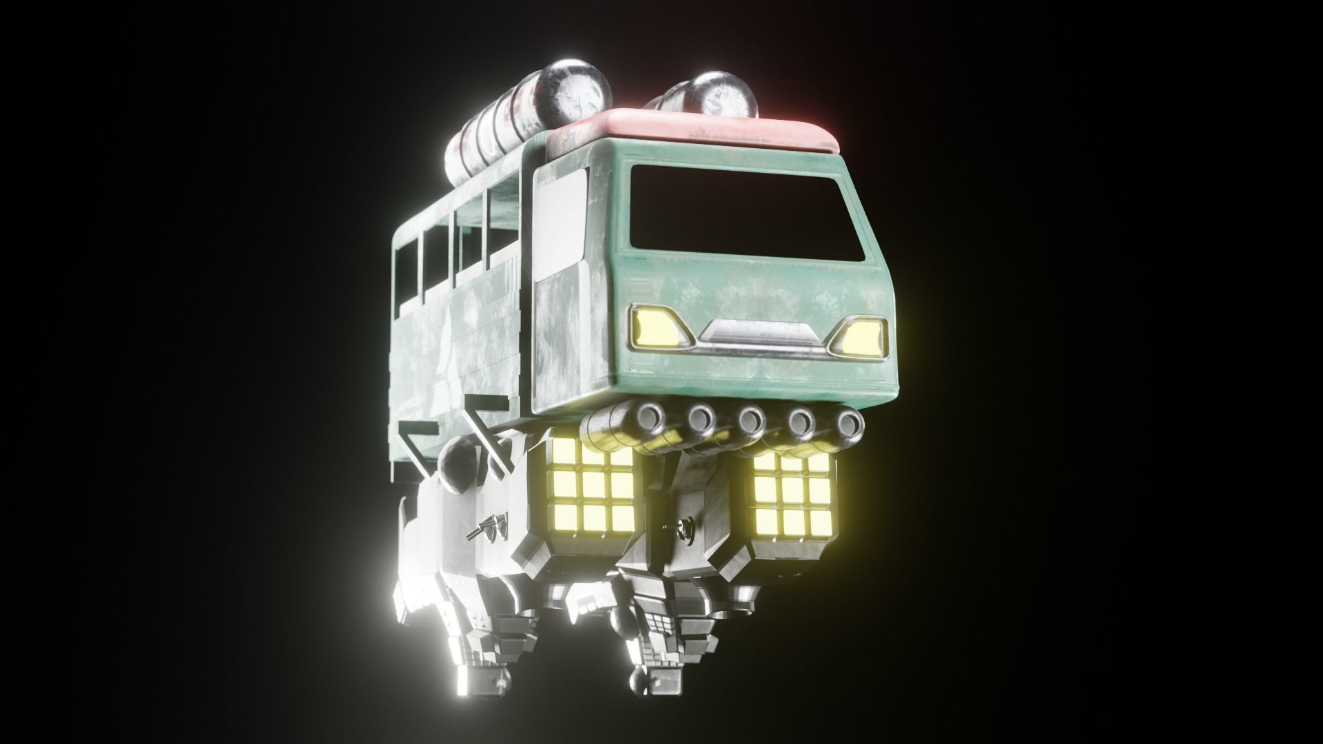 Sci-fi  Spaceships Game Asset Transport Vehicles 3D Model Low-poly 3D model_7