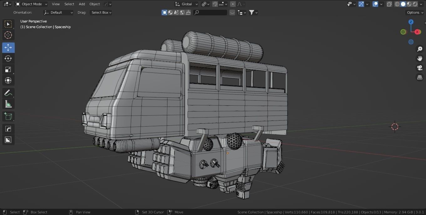 Sci-fi  Spaceships Game Asset Transport Vehicles 3D Model Low-poly 3D model_12