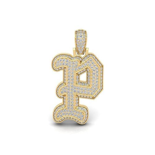 P Initial Capital Fancy Latter 3d Model and Render Detail 3D print model
