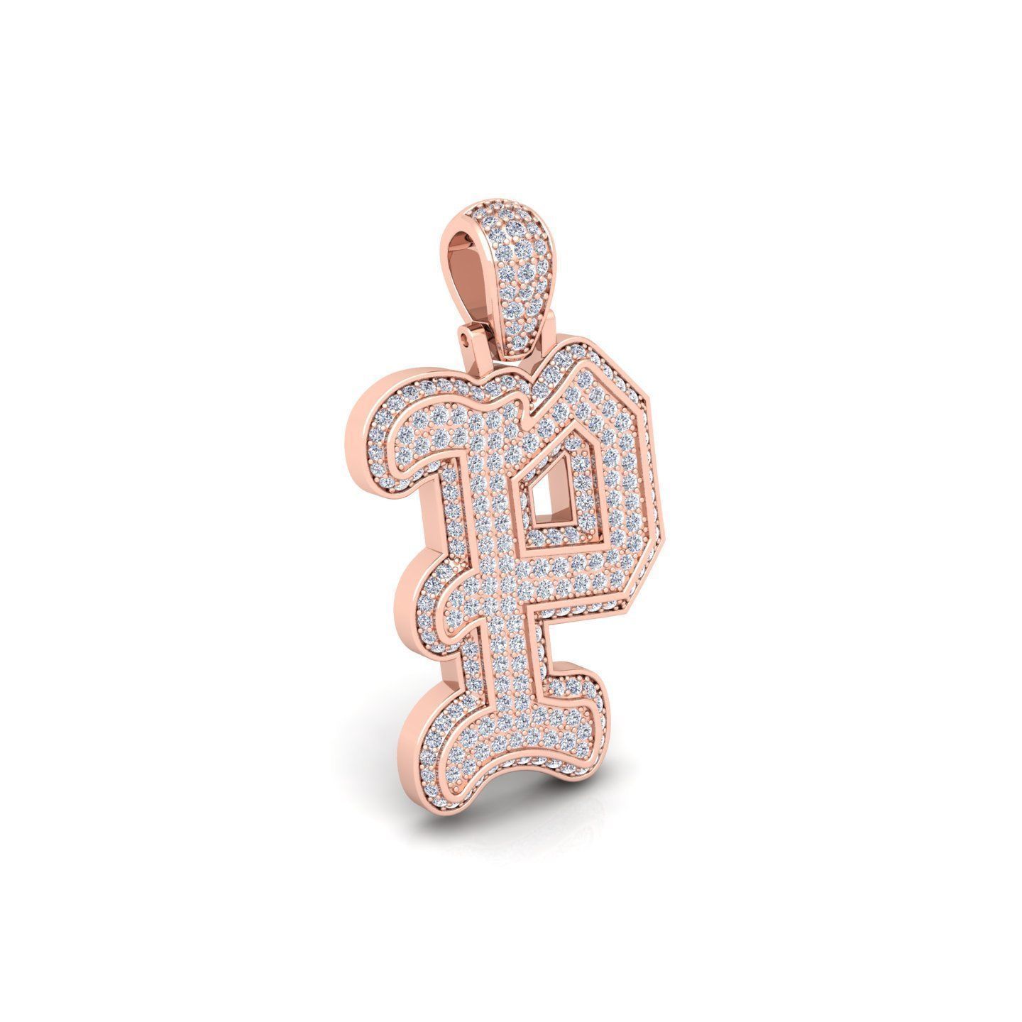 P Initial Capital Fancy Latter 3d Model and Render Detail 3D print model_2