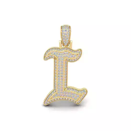 L Initial Capital Fancy Latter 3d Model and Render Detail