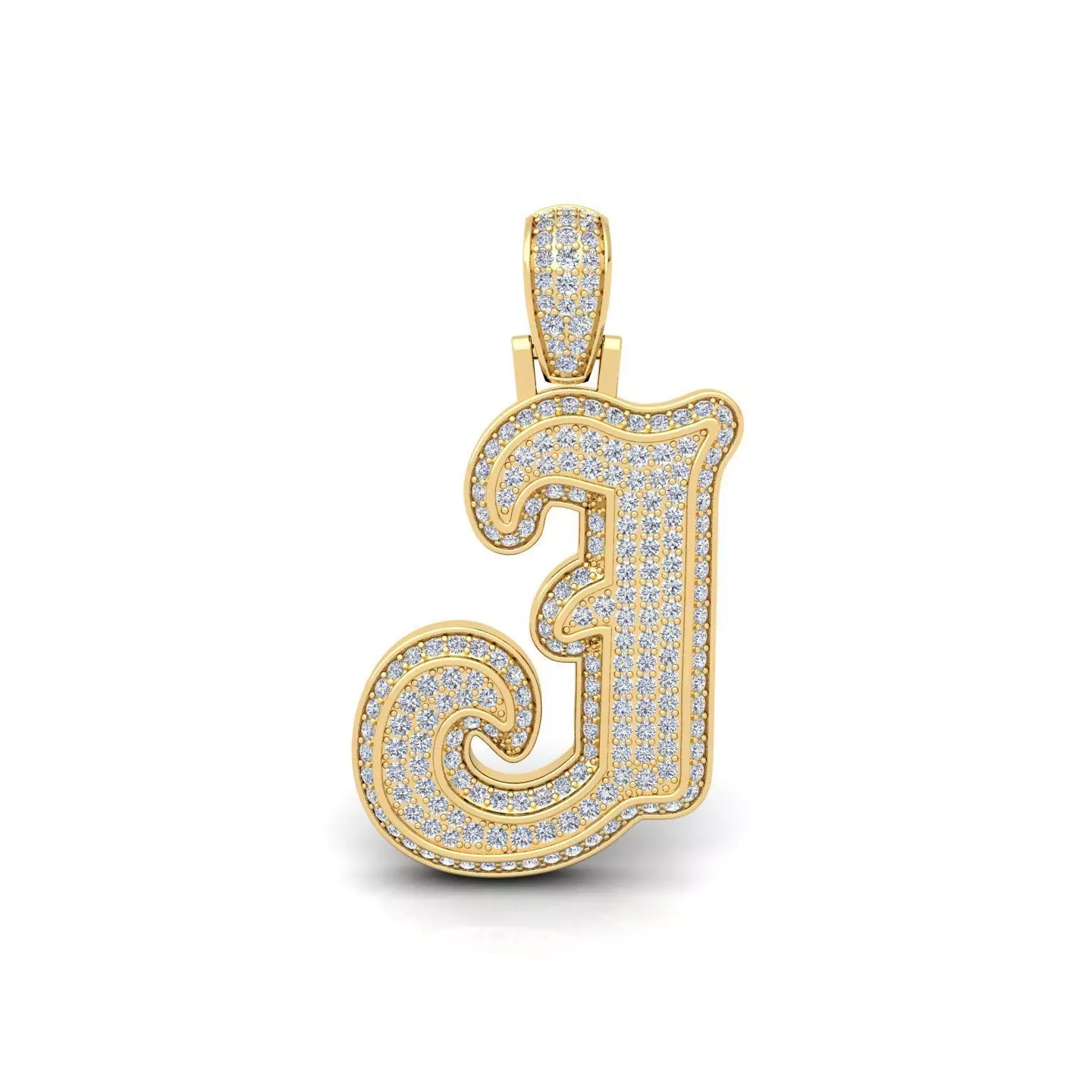 J Initial Capital Fancy Latter 3d Model and Render Detail 3D print model_0