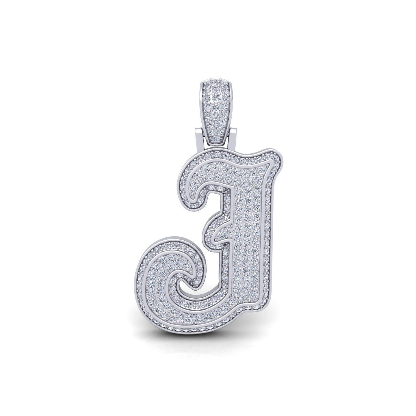 J Initial Capital Fancy Latter 3d Model and Render Detail 3D print model_2