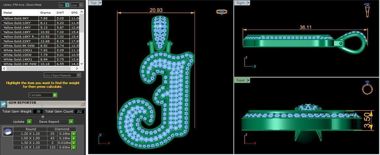 J Initial Capital Fancy Latter 3d Model and Render Detail 3D print model_4