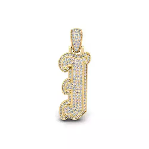 I Initial Capital Fancy Latter 3d Model and Render Detail