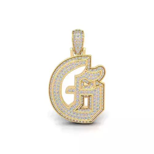 G Initial Capital Fancy Latter 3d Model and Render Detail 3D print model