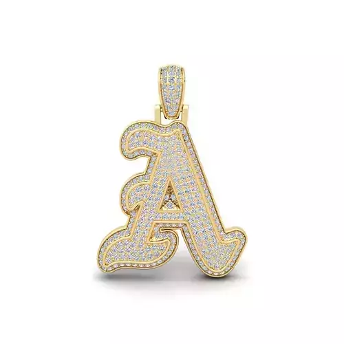 A Initial Capital Fancy Latter 3d Model and Render Detail  3D print model