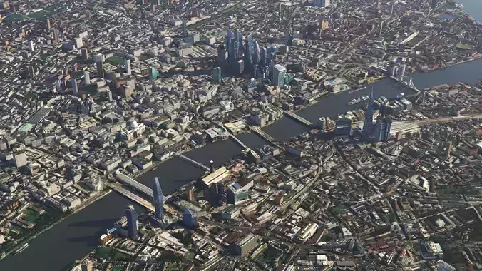 London and river thames 3D model