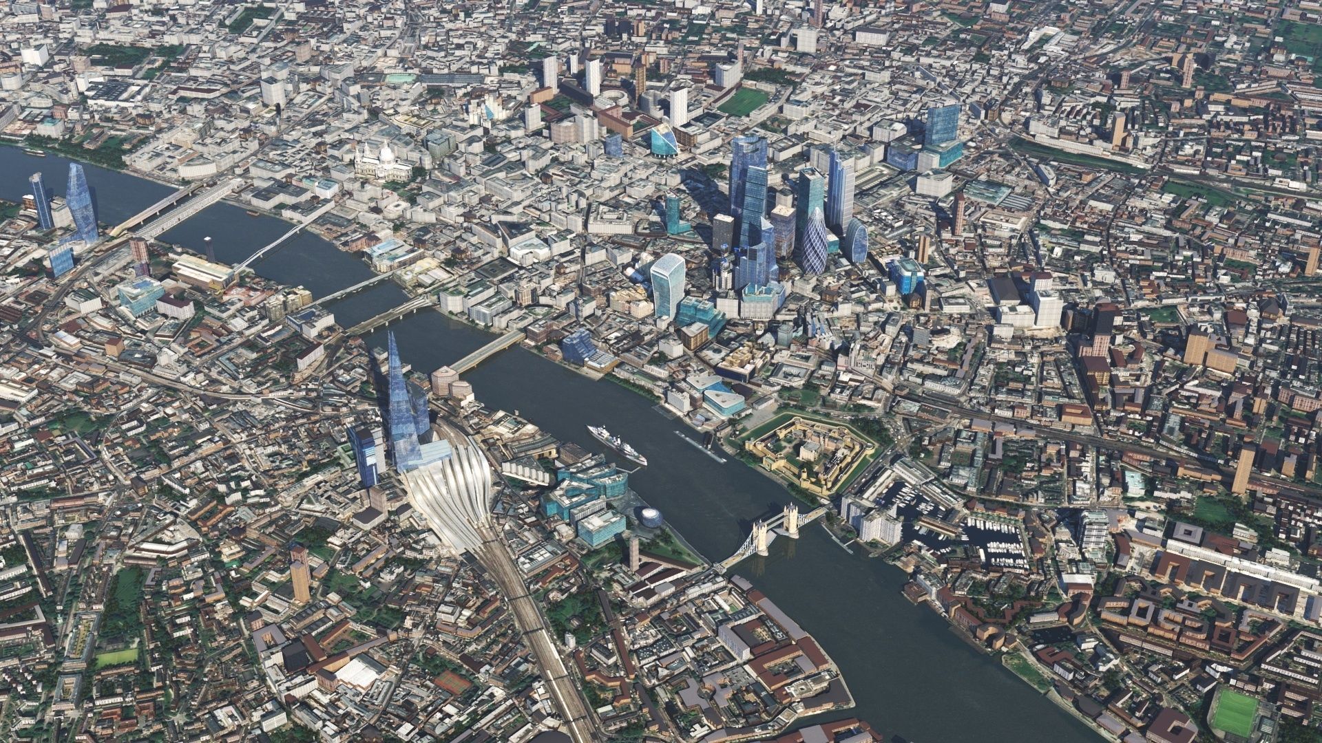 London and river thames 3D model_5