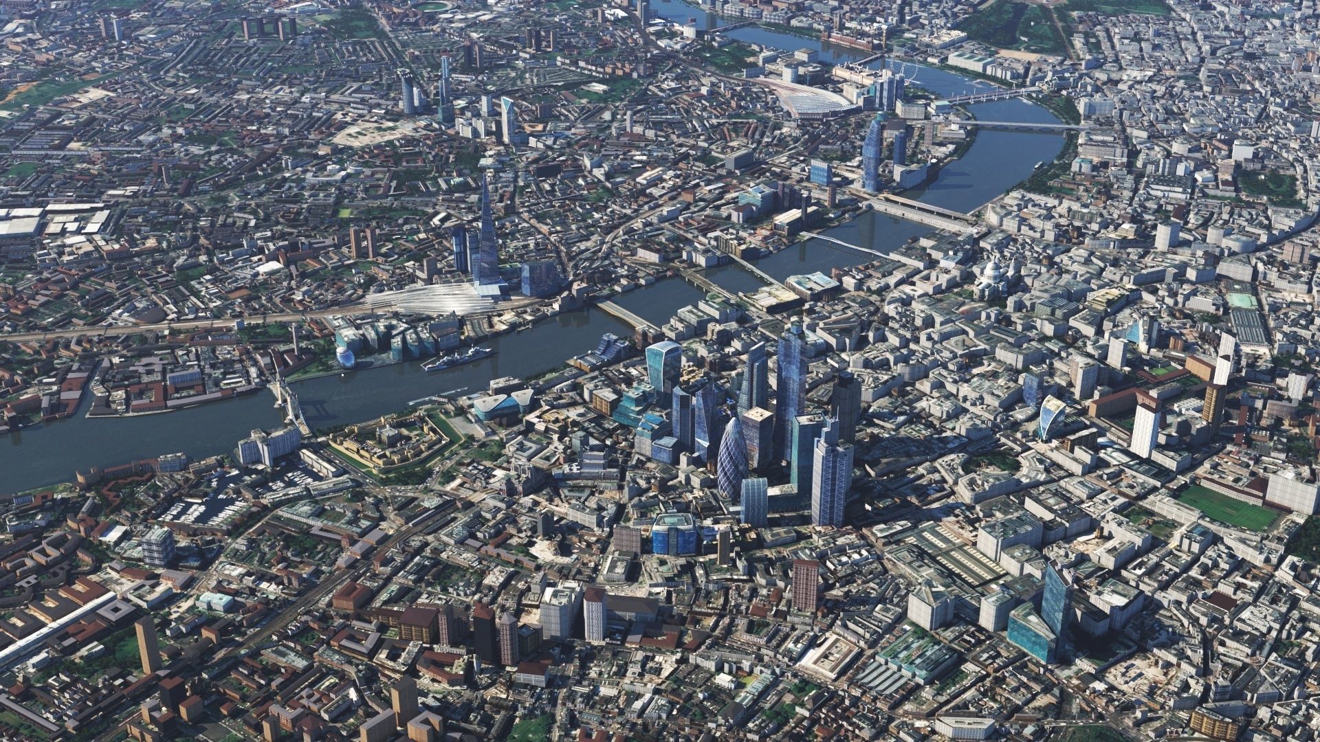 London and river thames 3D model_1