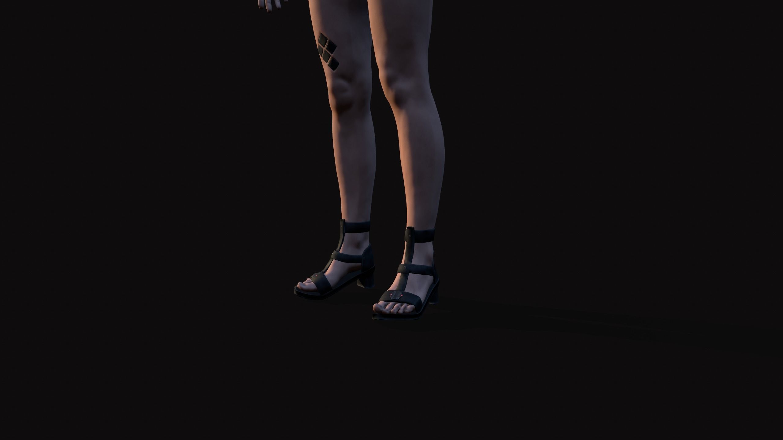 Cyberpunk Girl Low-poly 3D model_4