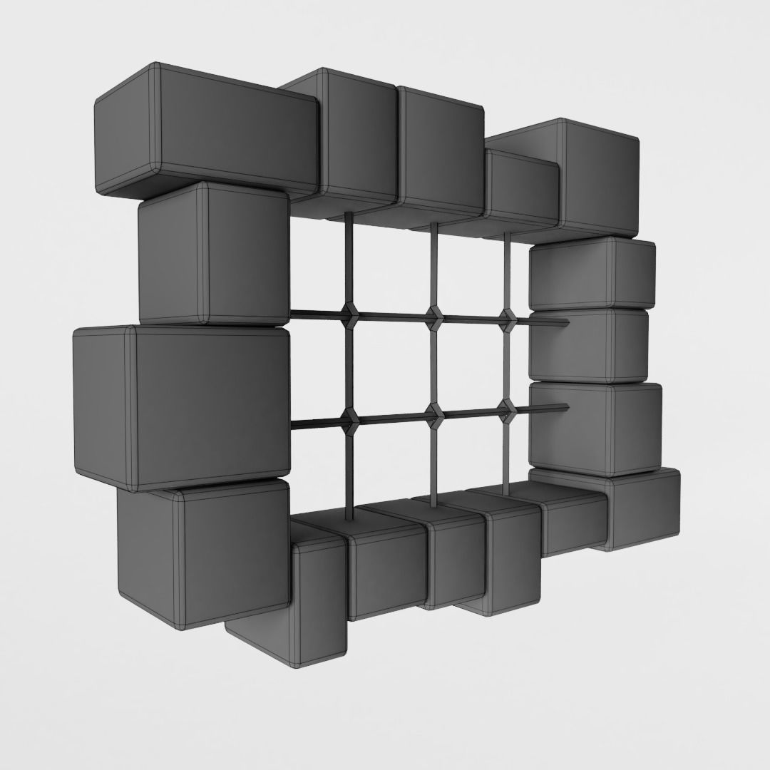 Old Prison Window Low-poly 3D model_2