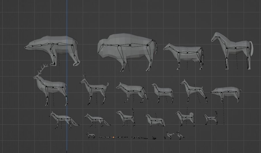 22 low poly animals wild and domestic Low-poly 3D model_2