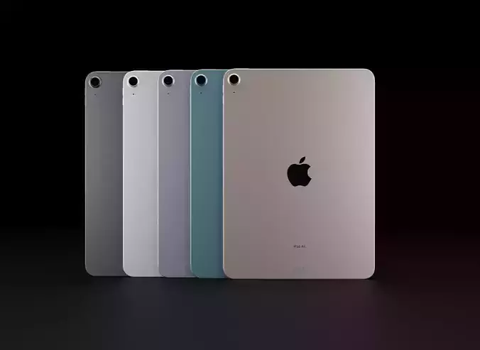 Apple iPad Air 5 2022 in all Official Colors Low-poly 3D model