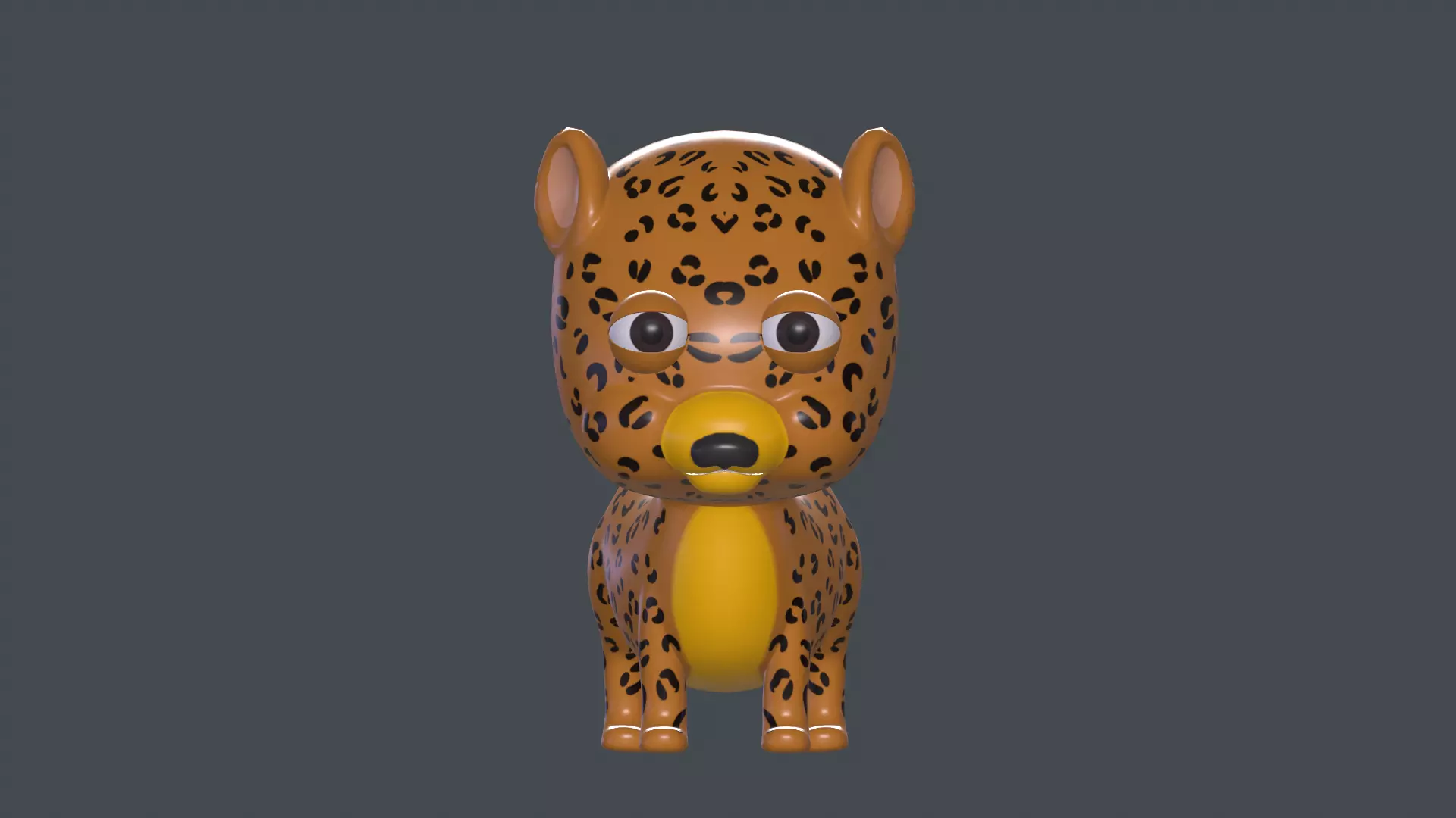 Jaguar Cartoon Rigged model Free low-poly 3D model