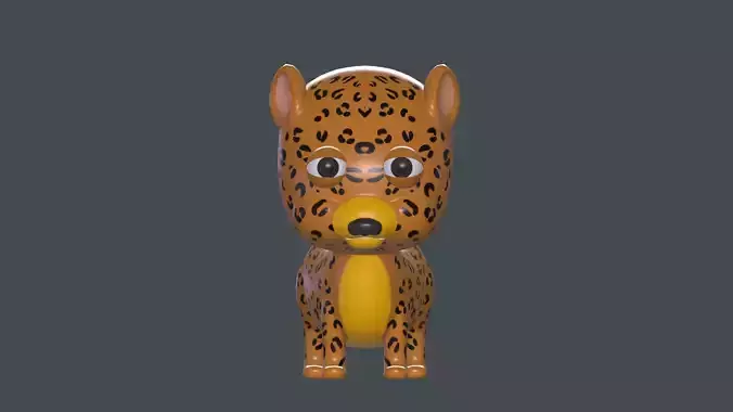 Jaguar Cartoon Rigged model Low-poly 3D model