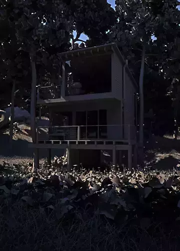 House Architecture 3d model restaurant bookcafe cafe evo house