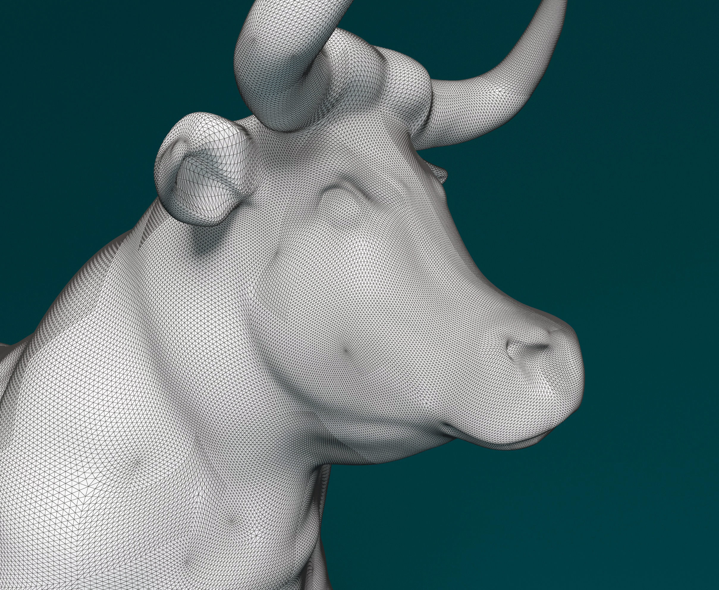 Bull statue 3D print model_7