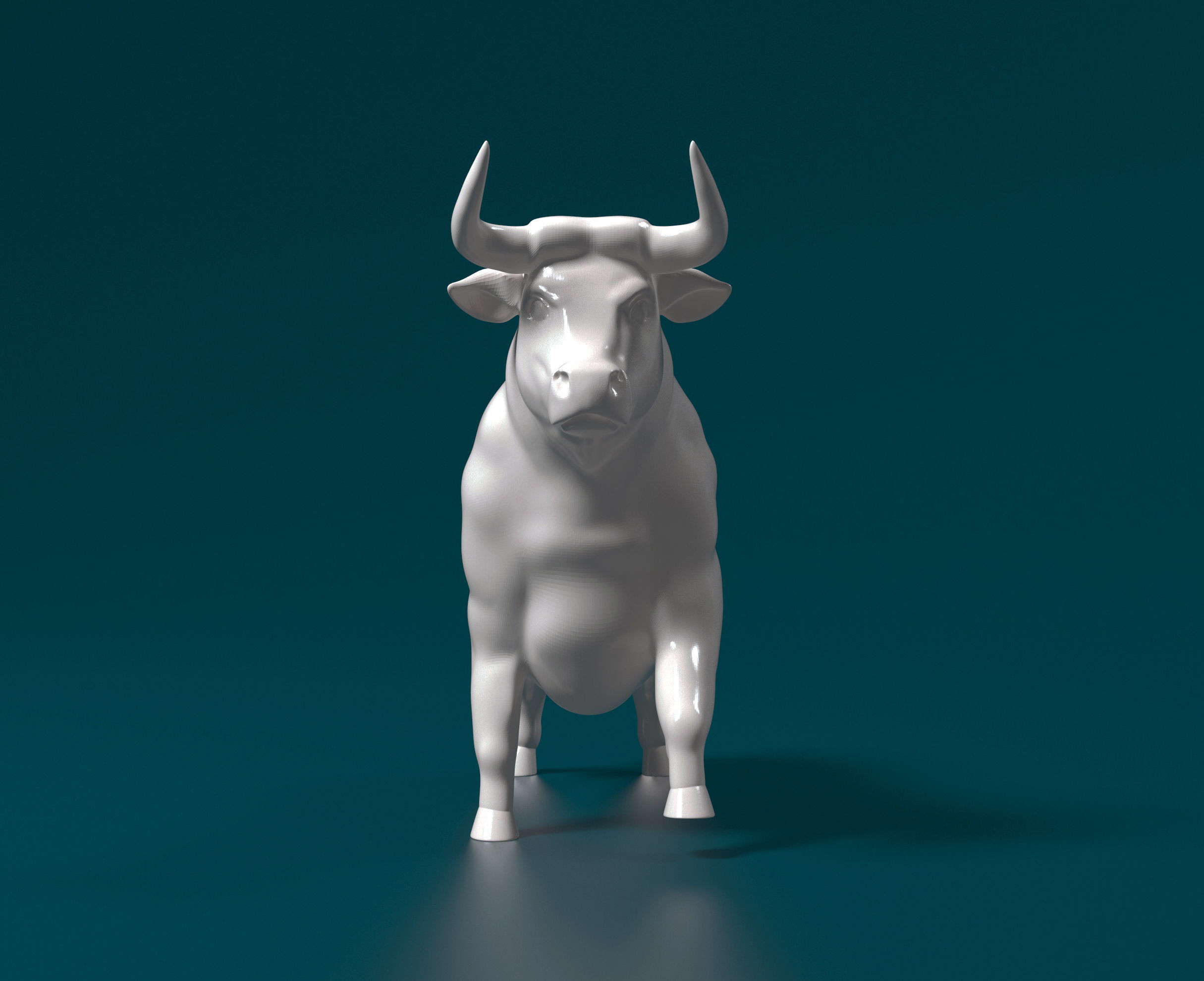 Bull statue 3D print model_1