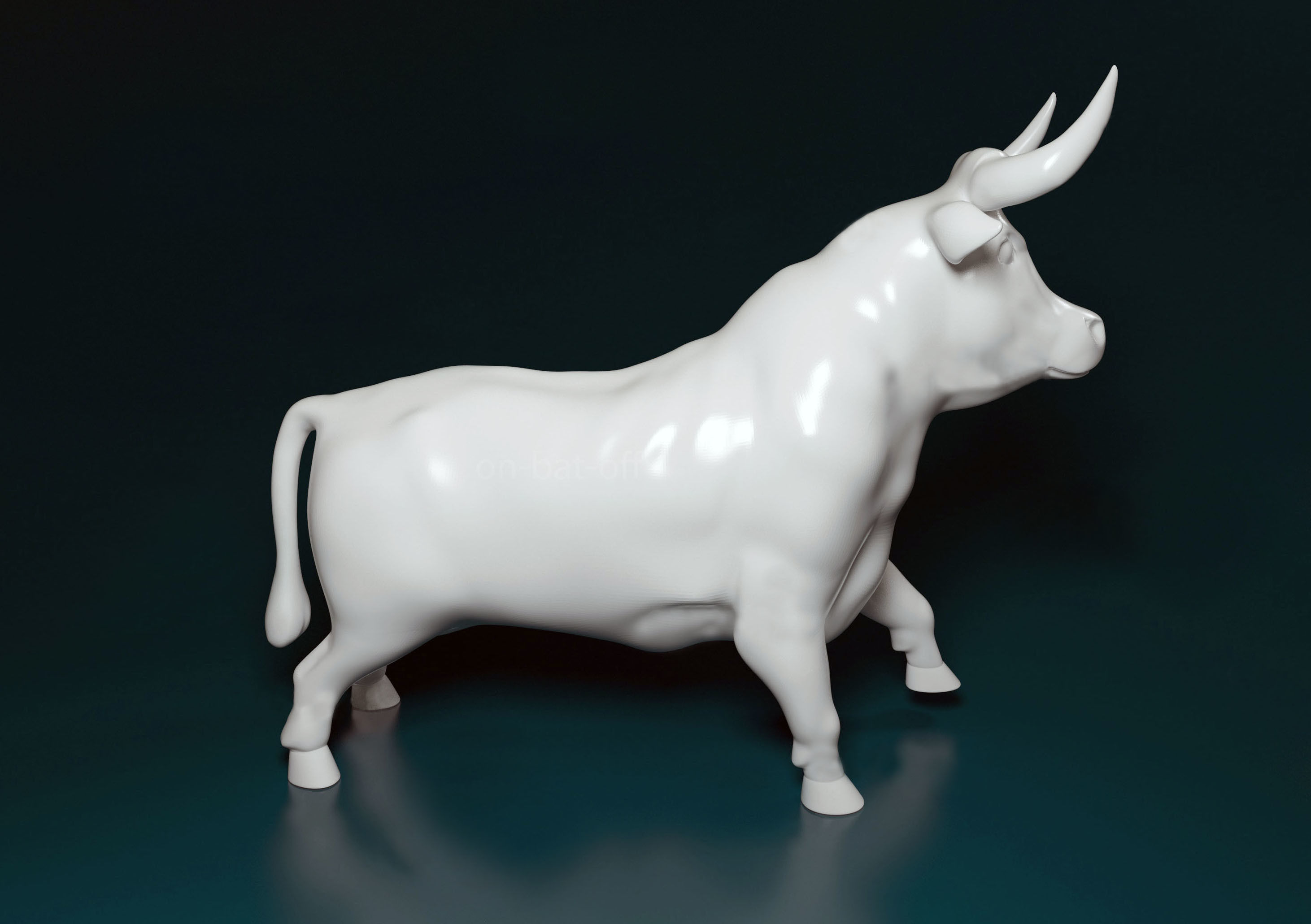 Bull statue 3D print model_4