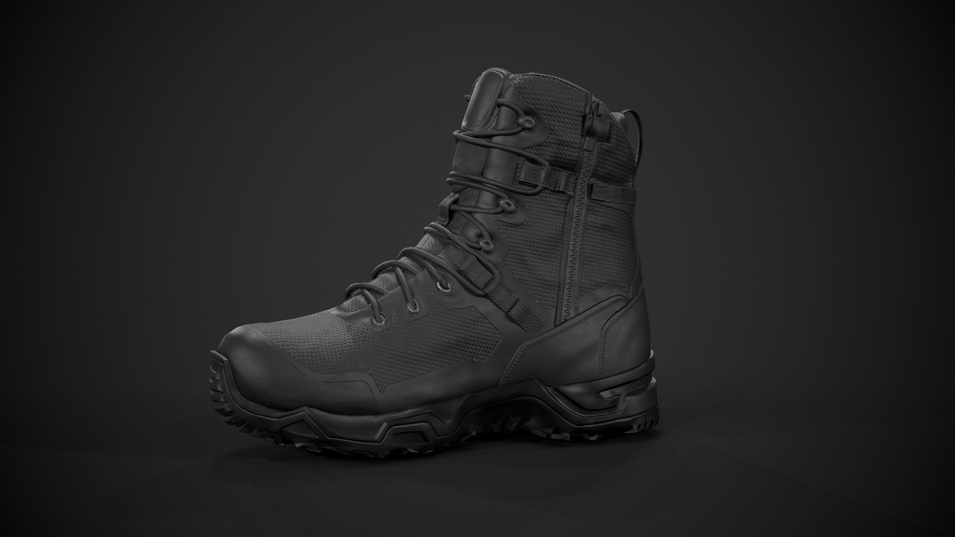 SWAT Alpha Fury Military Boot Low-poly 3D model_2