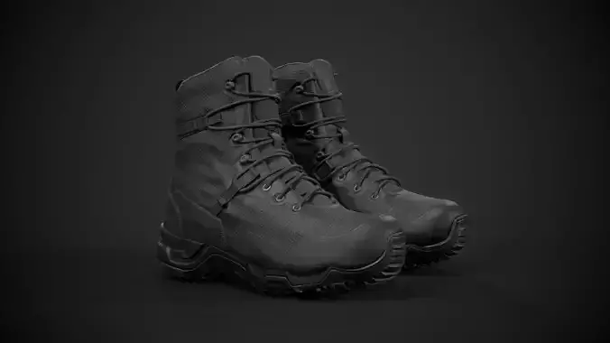 SWAT Alpha Fury Military Boot Low-poly 3D model SWAT Alpha Fury Military Boot Low-poly 3D model