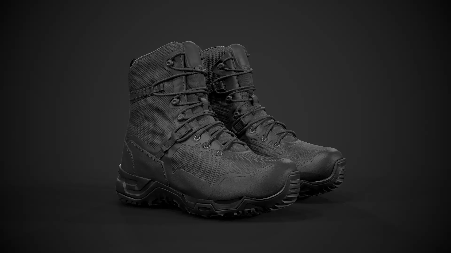 SWAT Alpha Fury Military Boot Low-poly 3D model_0