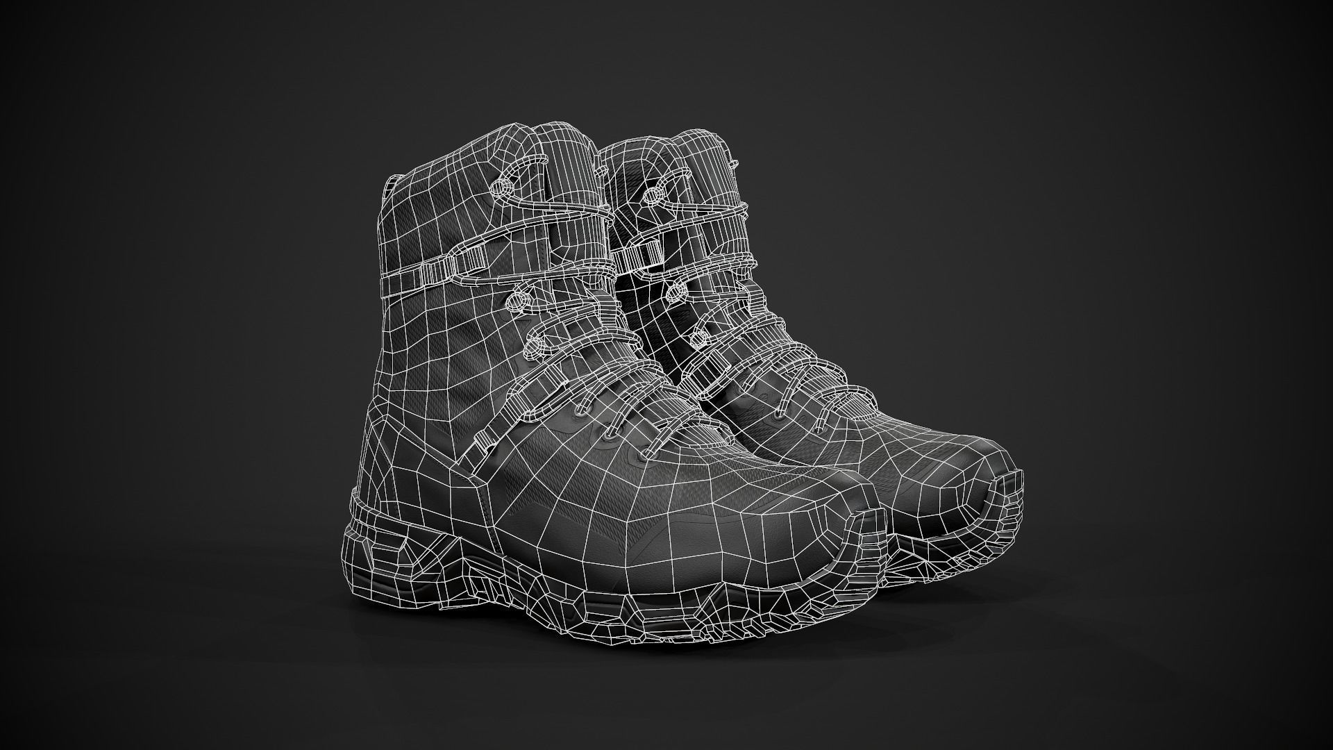 SWAT Alpha Fury Military Boot Low-poly 3D model_6