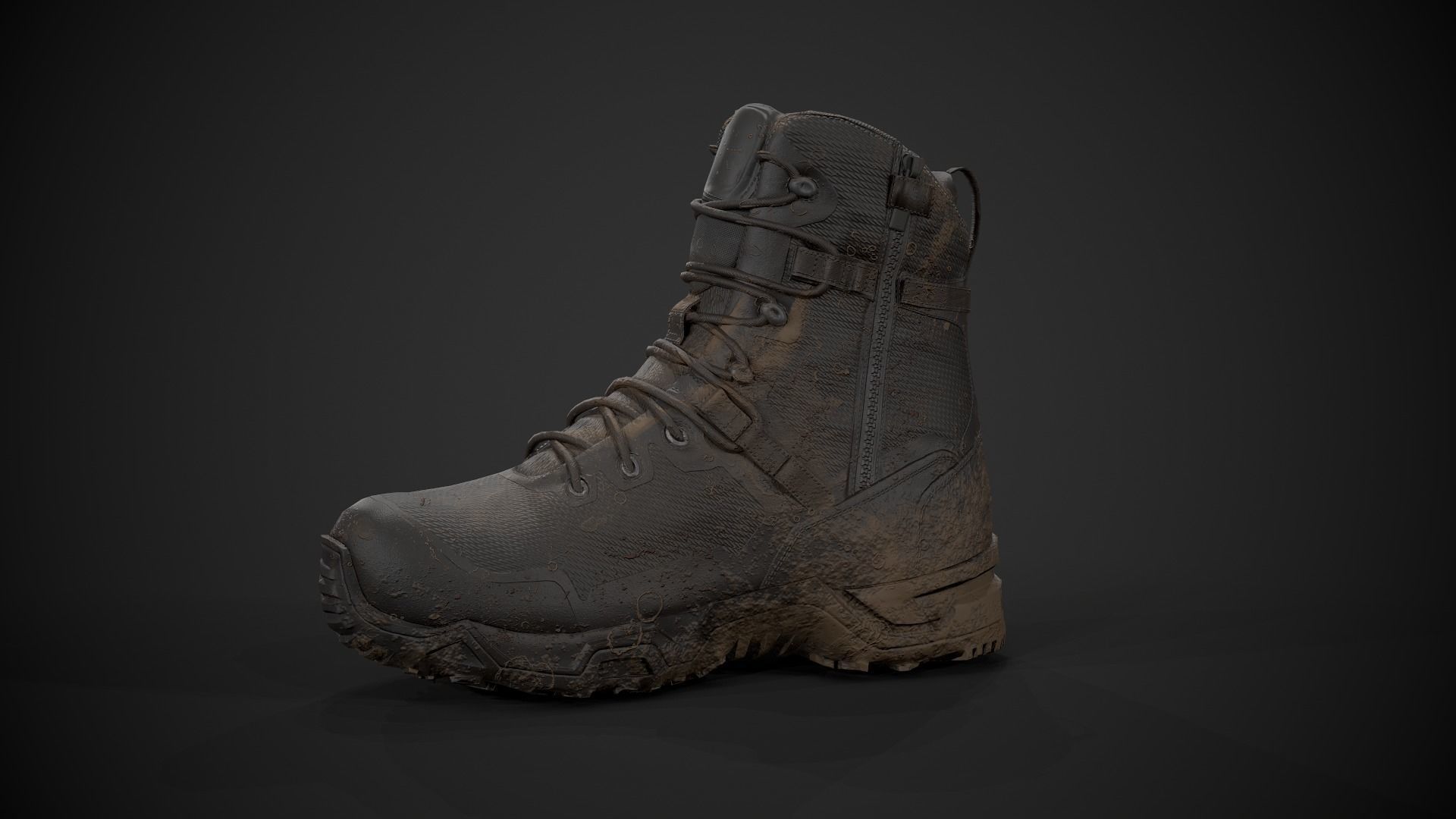 SWAT Alpha Fury Military Boot Low-poly 3D model_5