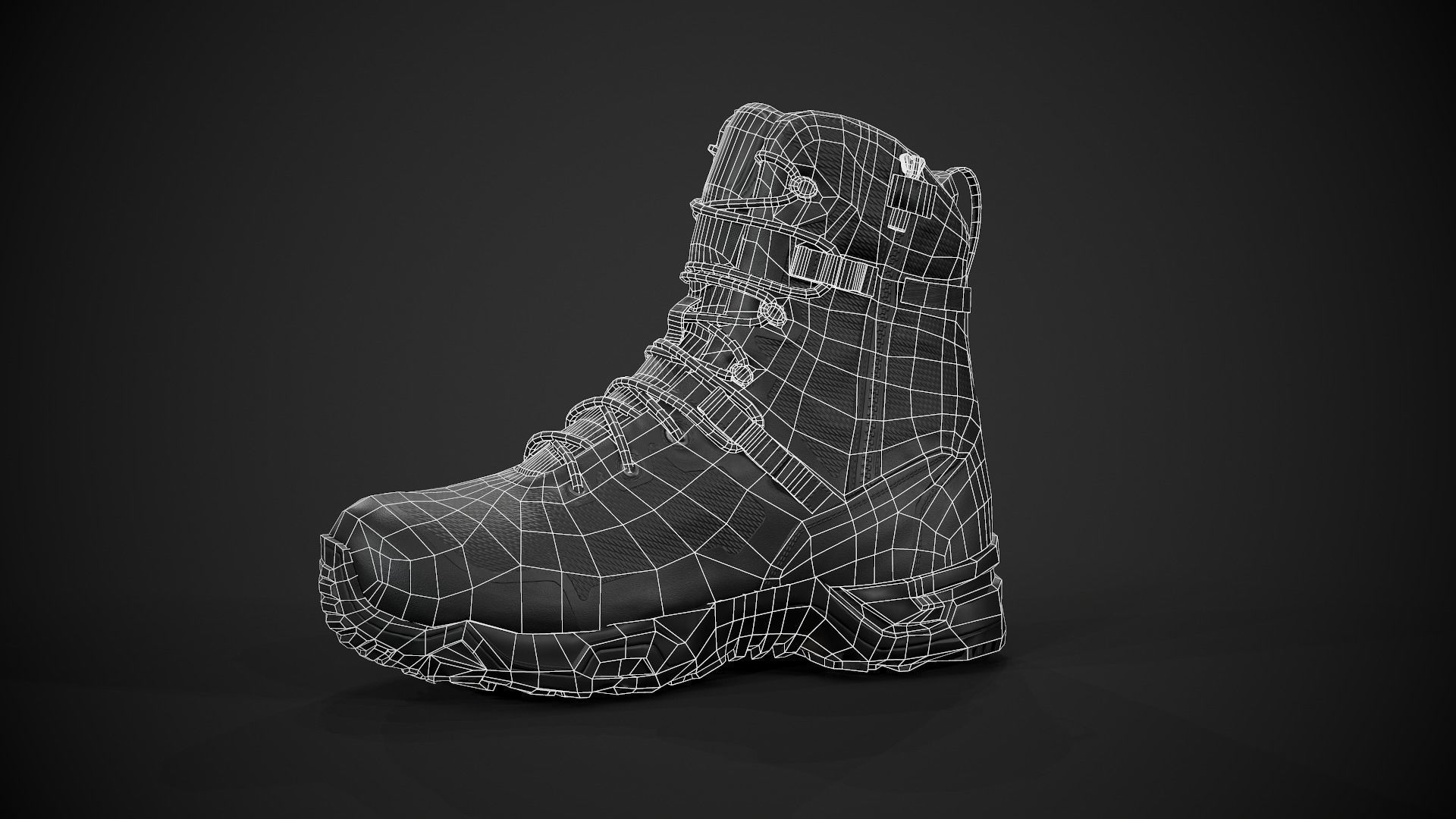 SWAT Alpha Fury Military Boot Low-poly 3D model_7