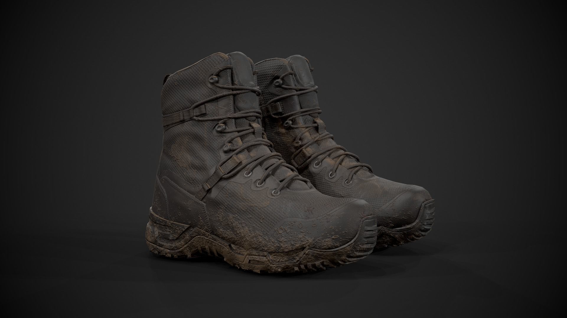 SWAT Alpha Fury Military Boot Low-poly 3D model_3