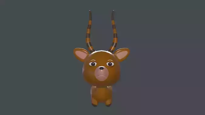 Impala cartoon Rigged model Low-poly 3D model