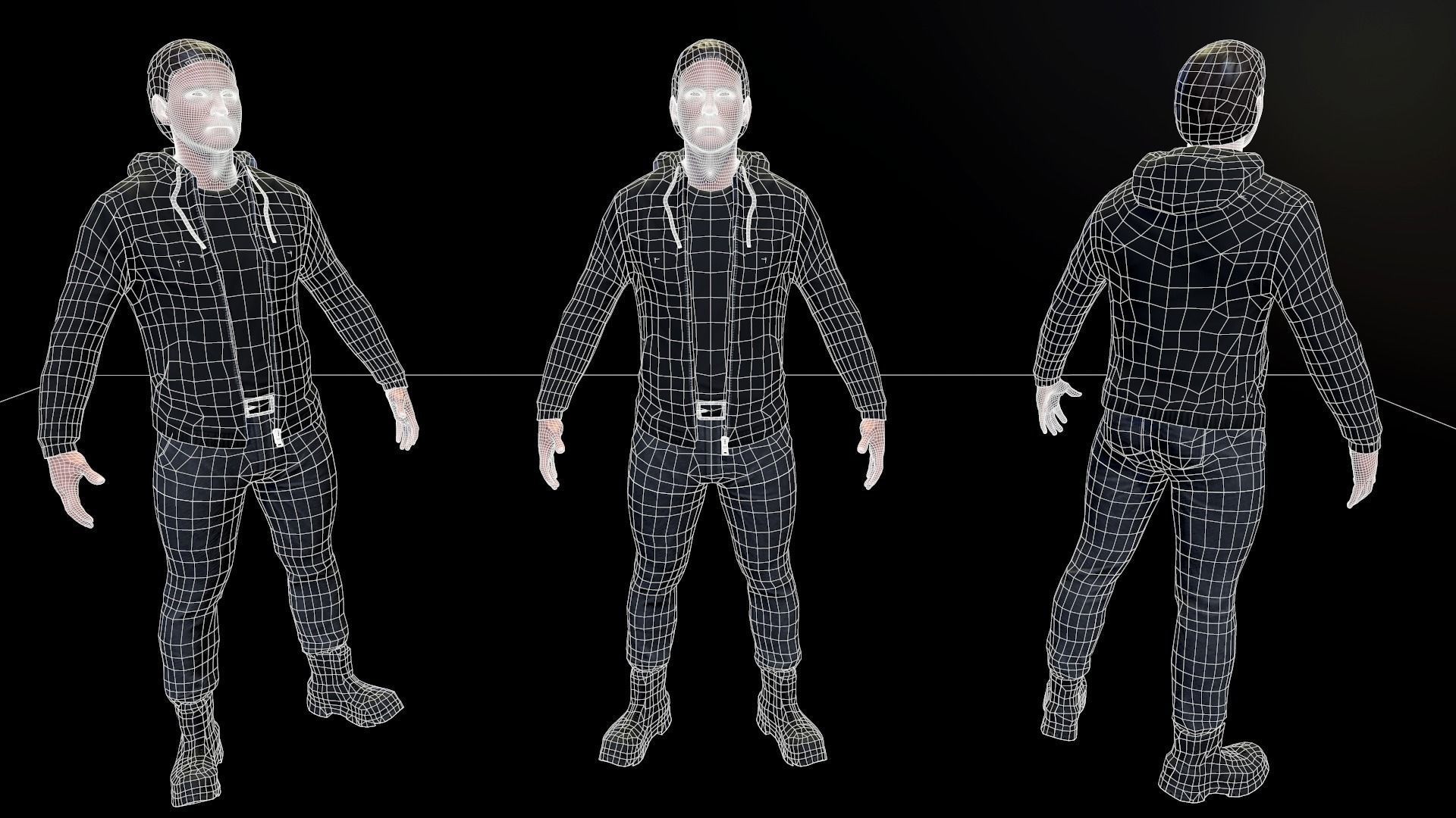 Male character Low-poly 3D model_14