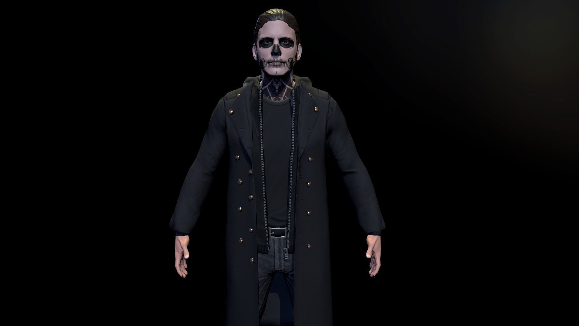 Male character Low-poly 3D model_8