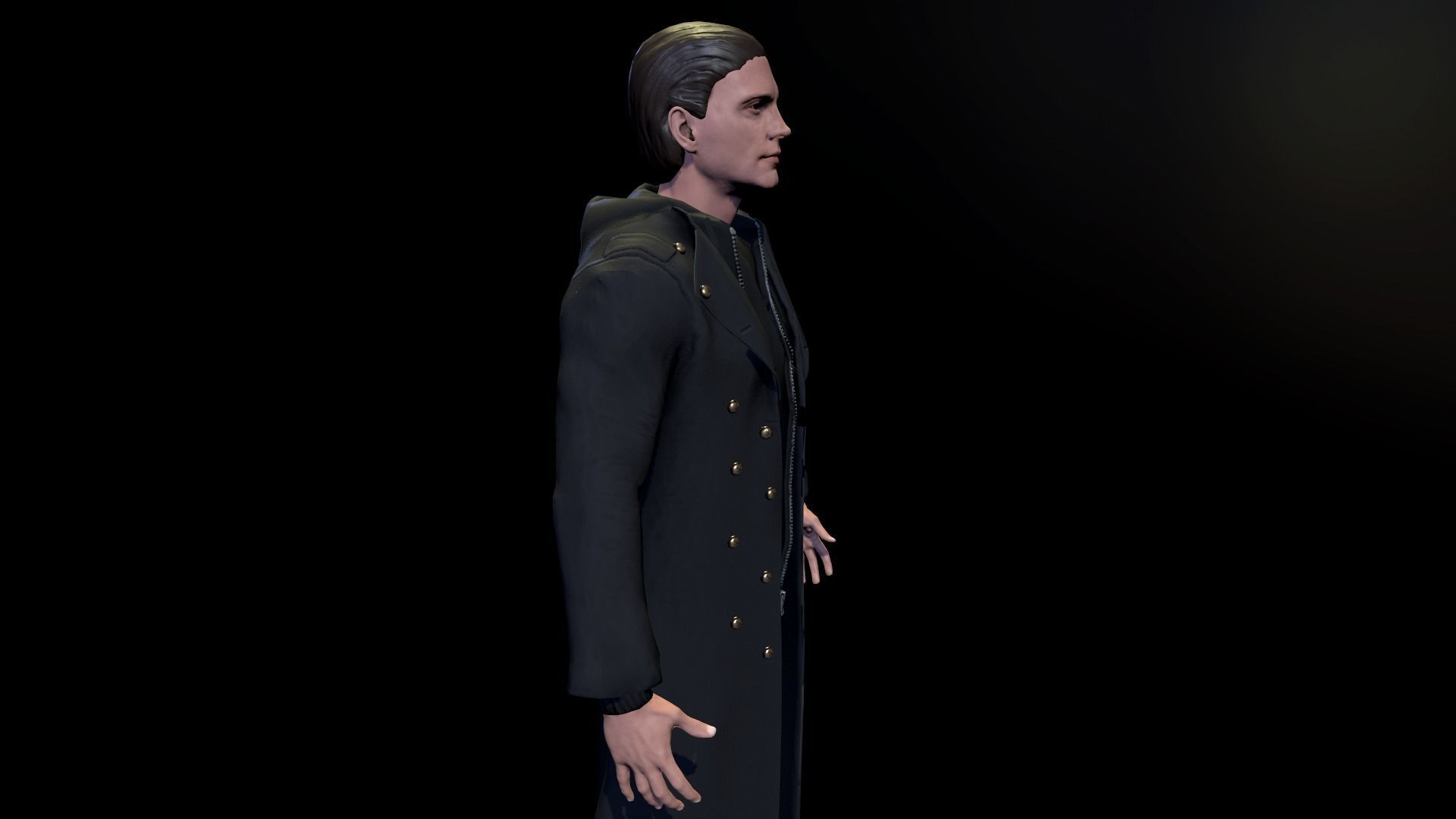Male character Low-poly 3D model_4