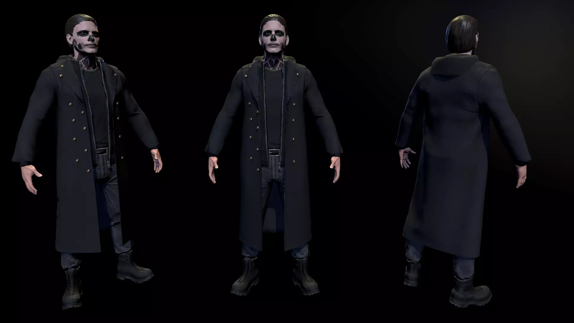 Male character Low-poly 3D model_0