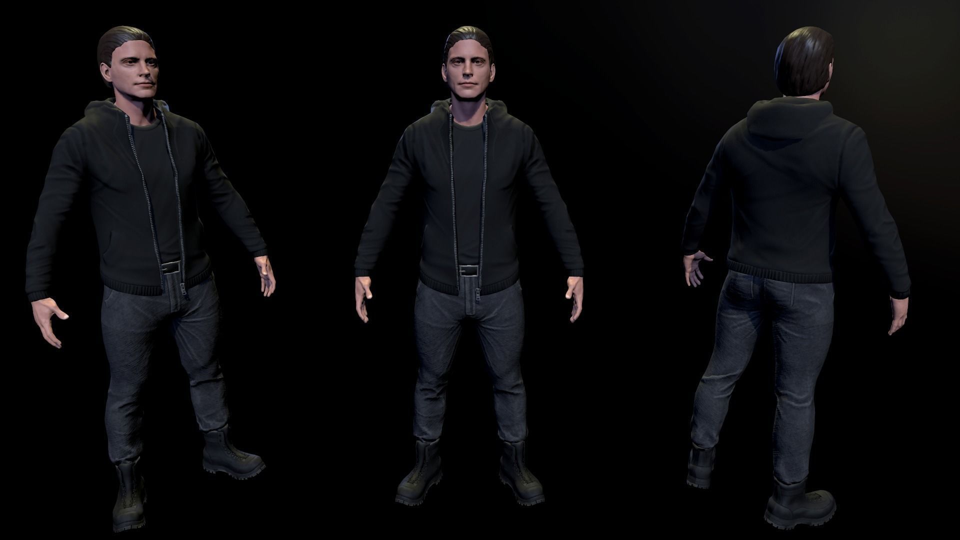 Male character Low-poly 3D model_13