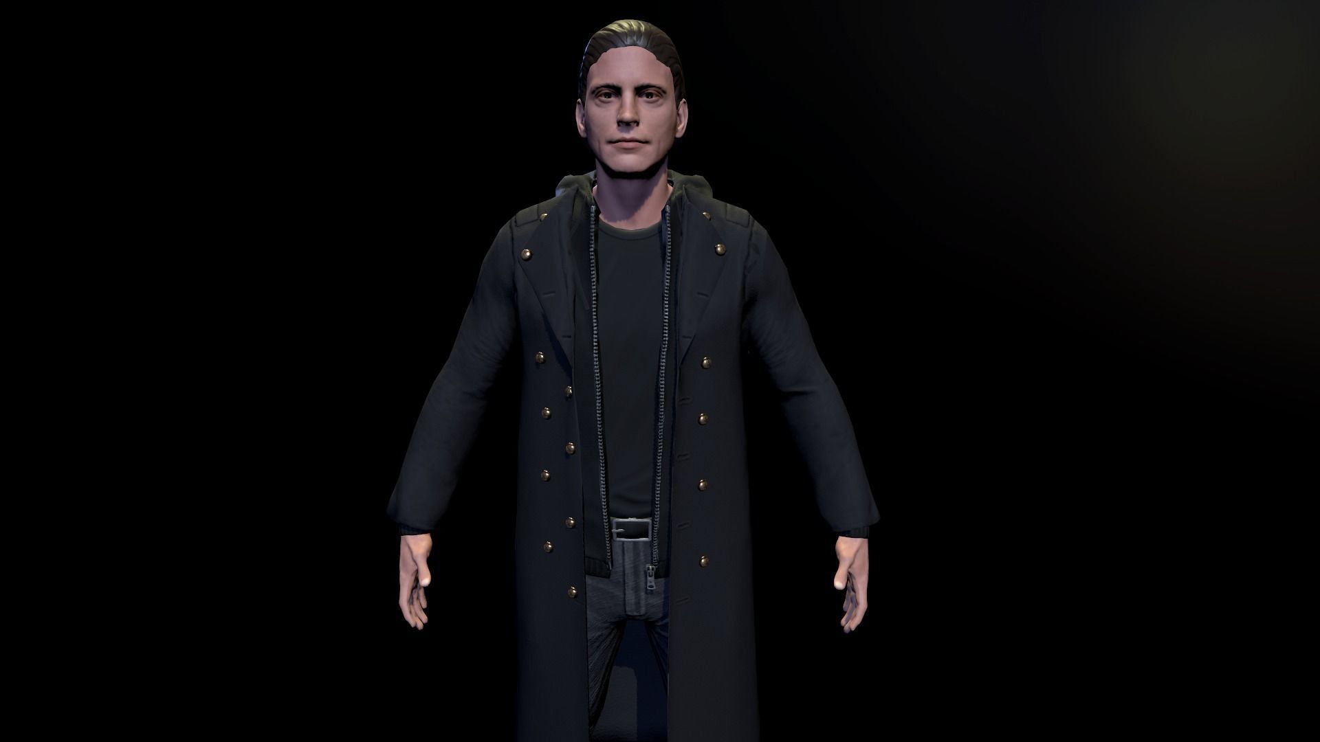 Male character Low-poly 3D model_7