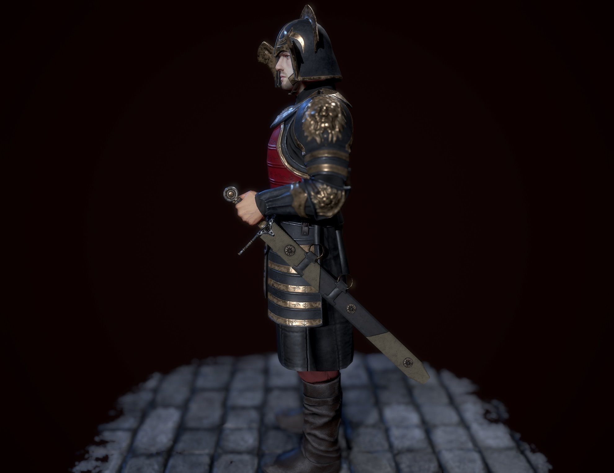 lannister officer Low-poly 3D model_12